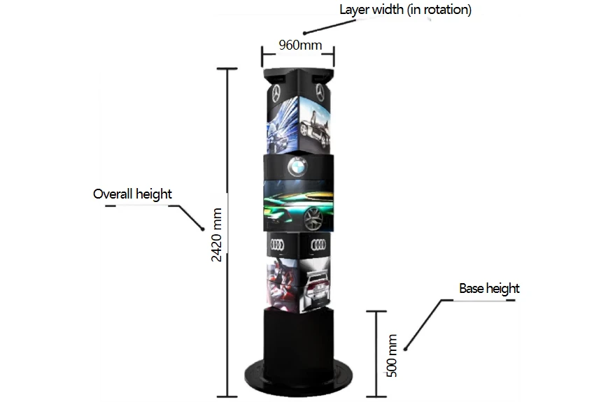 Diamond-shaped Rotating Indoor Led Display Diamond-shaped Rotating Indoor Led Display